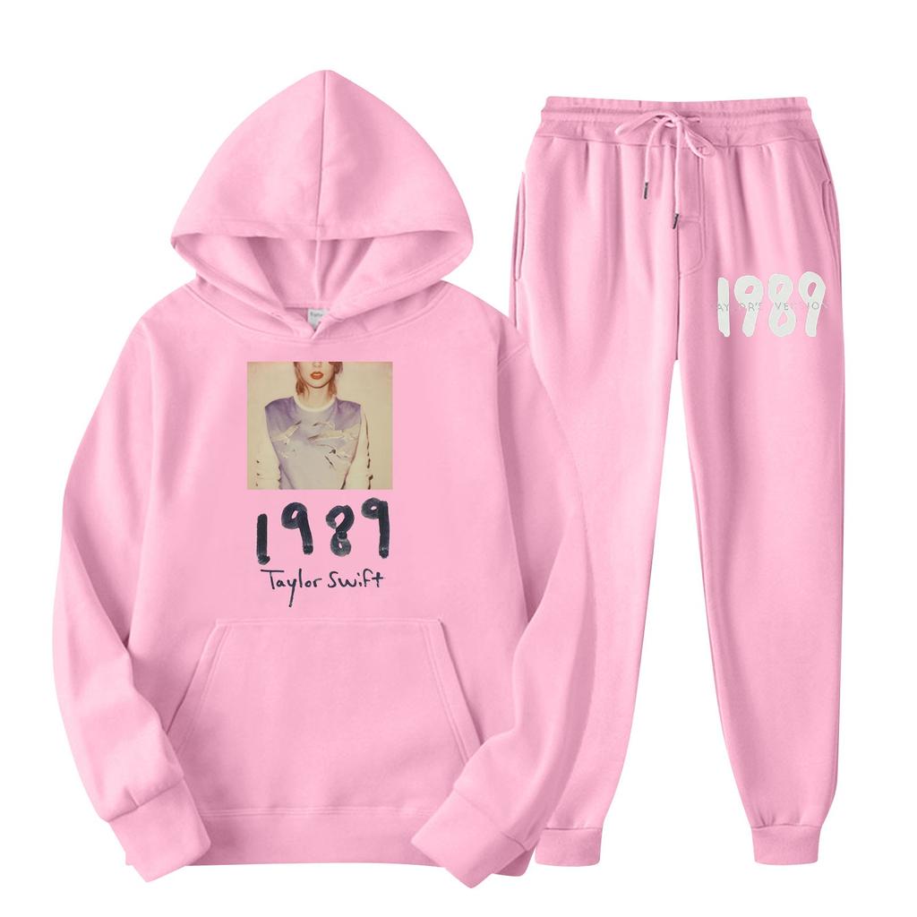 Women's Hooded Sports Tracksuit Unisex Two-Piece Running Outfits Long Sleeve Pullover Hoodies Sweatshirt+Sweatpants Set