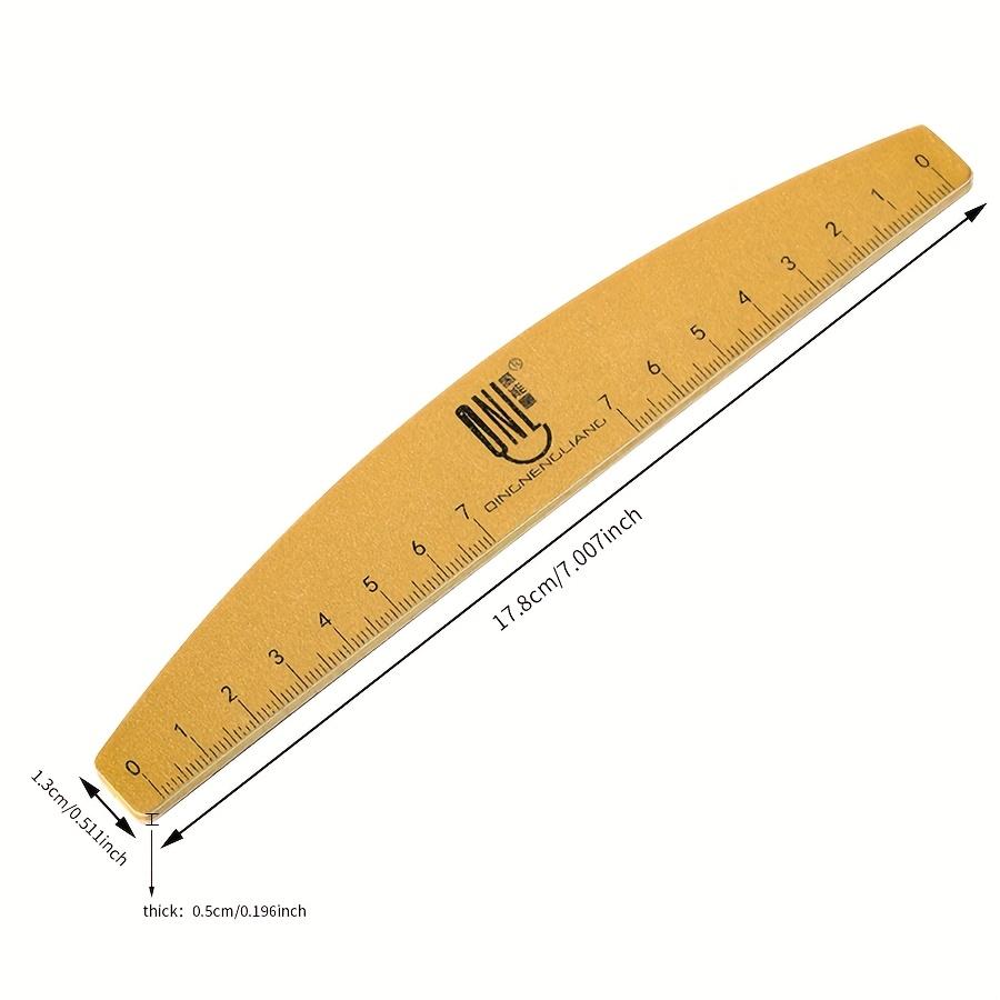 

Double-Sided Nail File Buffer Grit Washable with Ruler Scale Shape Templates Professional Manicure Tool for Salon Home Use коричневый