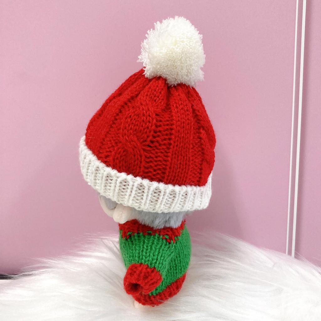 Weihnachtspullover & Strickmützen-Set für 10cm Weihnachtsmann-Plüschtier, Kigurumi, Zubehör, Otaku, Puppe, Maskottchen, Kpoppuppen-Kostüm [Gebraucht]