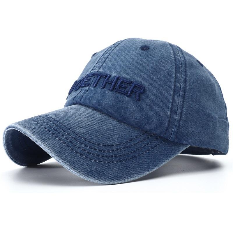 

Чоловічі бейсболки з випраної бавовни. Приталені кепки. Капелюхи для жінок. Повсякденна ретро-шапка Gorras Casquette з вишивкою. Adjustable темно-синього кольору