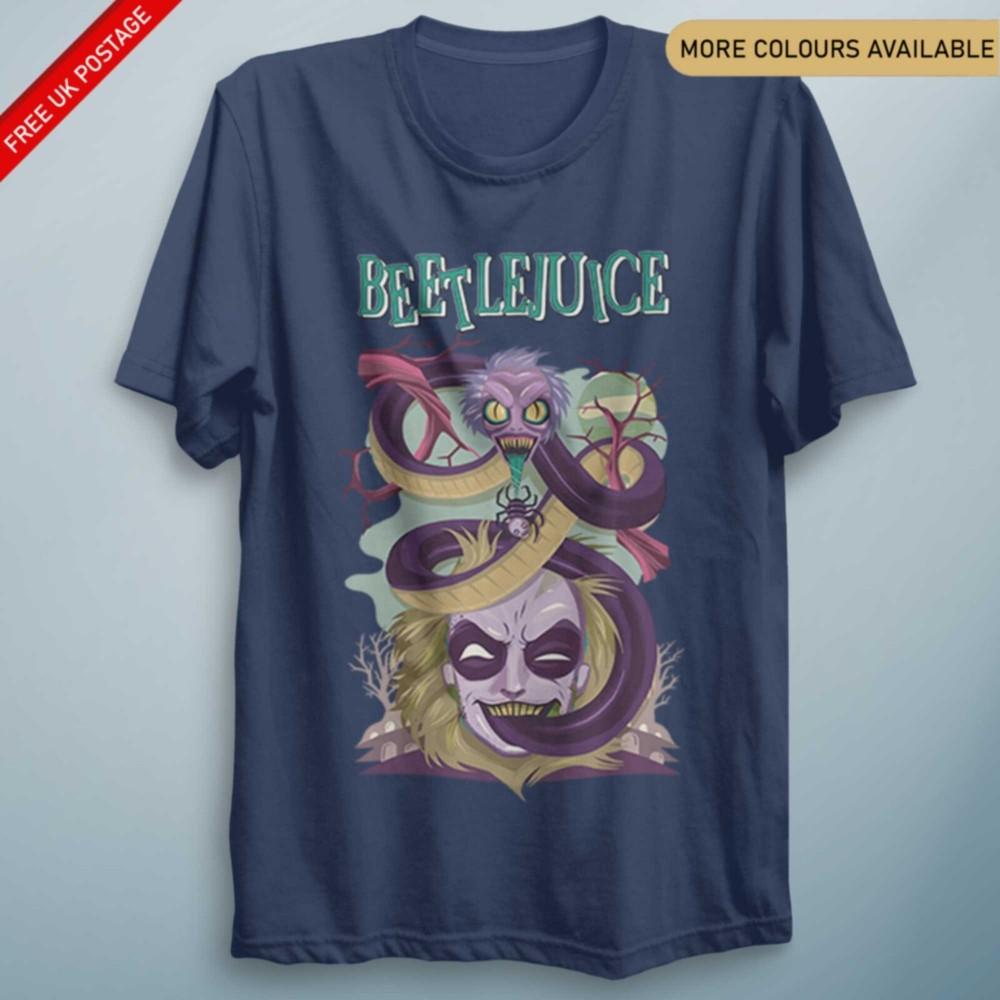 Beetlejuice Snake TShirt Abstract Betelgeuse Retro Funny T Shirt Costume Top S