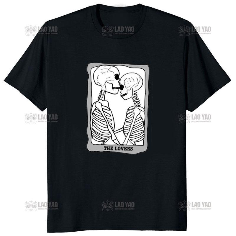 Vintage Death The Grim Reaper Kiss Gothic T Shirt Short Sleeve TShirt Japanese Harajuku Korean Tee Unisex Ropa Hombre