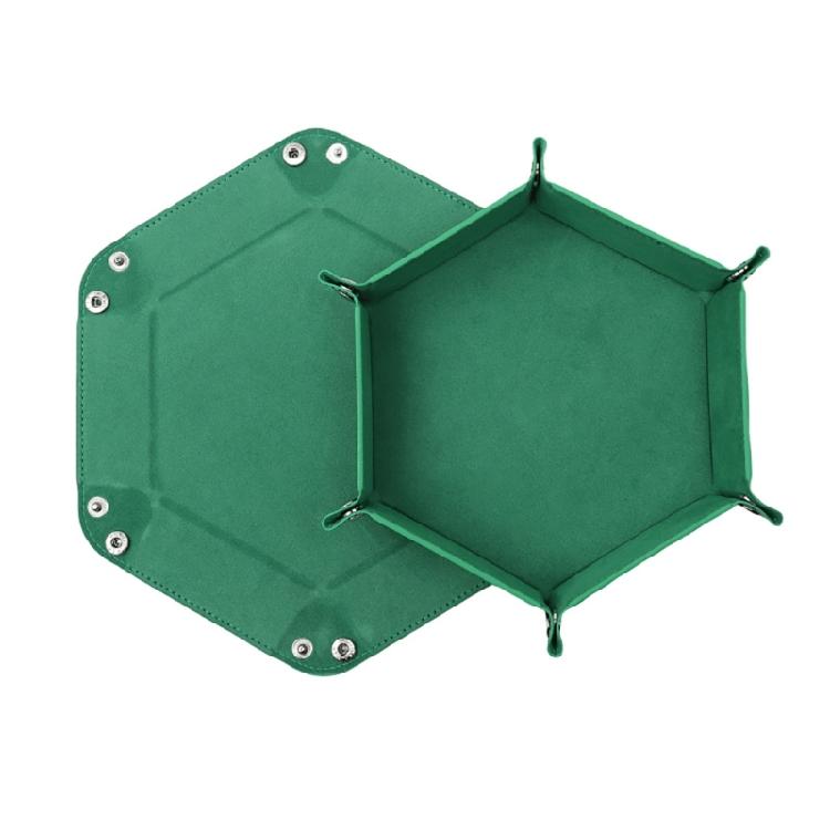 Dices Folding Tray PU Leather Velvets Holder Portable Folding Dices Rolling Tray