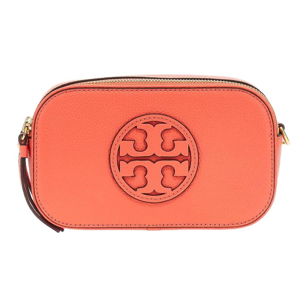 Tory Burch Miller Adjustable Detachable Strap Pebbled Leather Mini Shoulder Crossbody Bag Women Bags Coral-Pink 158488-650
