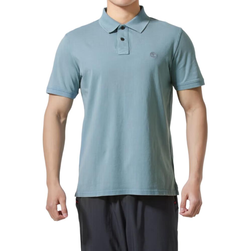 Timberland Logo Outdoor Lässig Atmungsaktiv Kurzarm Poloshirt Herren Oberteile Türkis A6R29-758