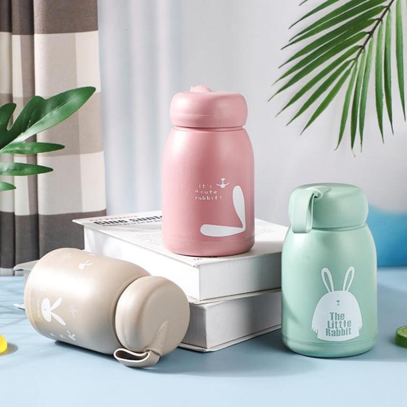 Mini 320ml Cute Thermos Bottle Portable Thermal Mug Glass Insulation Cup Vacuum Flasks Water Bottles For Girls Kid