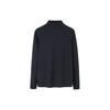 Anta Solid Color Printed Letter Half Zip Long Sleeve T-Shirt Men tops Black 152230403-2