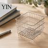 Office Supplies Storage Organizer Pen Holder/Storage Basket, Hollow Grid Iron Tube, Minimalist Metal Wire Basket Durable Pencil for Stationery