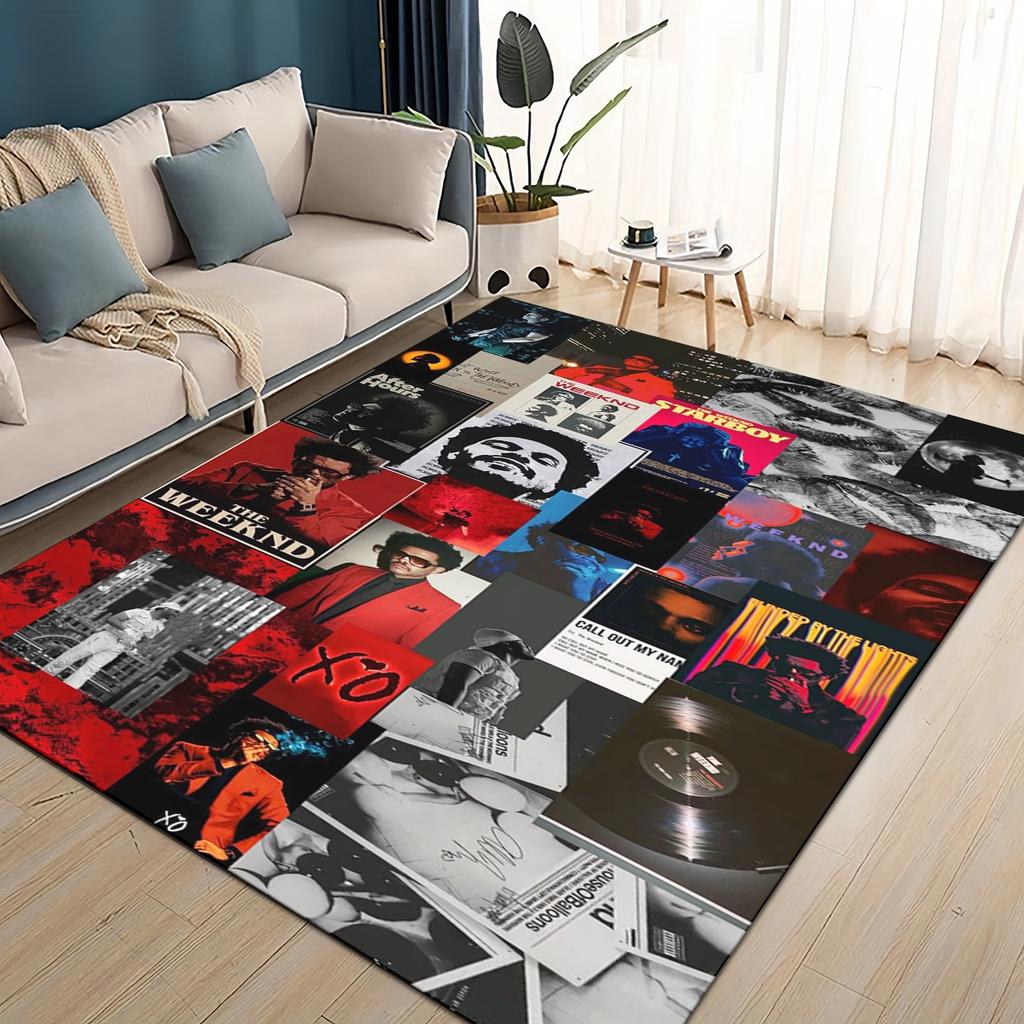 3D The Weeknd X.O R&B Singer Carpet Rug for Living Room Bedroom Home Sofa Decoration,kids Play Non-slip Floor Mat Christmas Gift