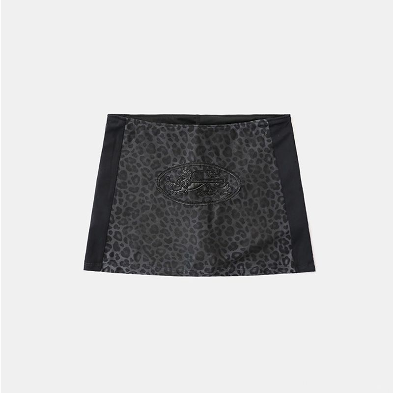 

South korea Badblood American vintage Camouflage Skirt Women s Summer Niche Design Sense Slim fit Slimming Sheath Skirt Leopard print M