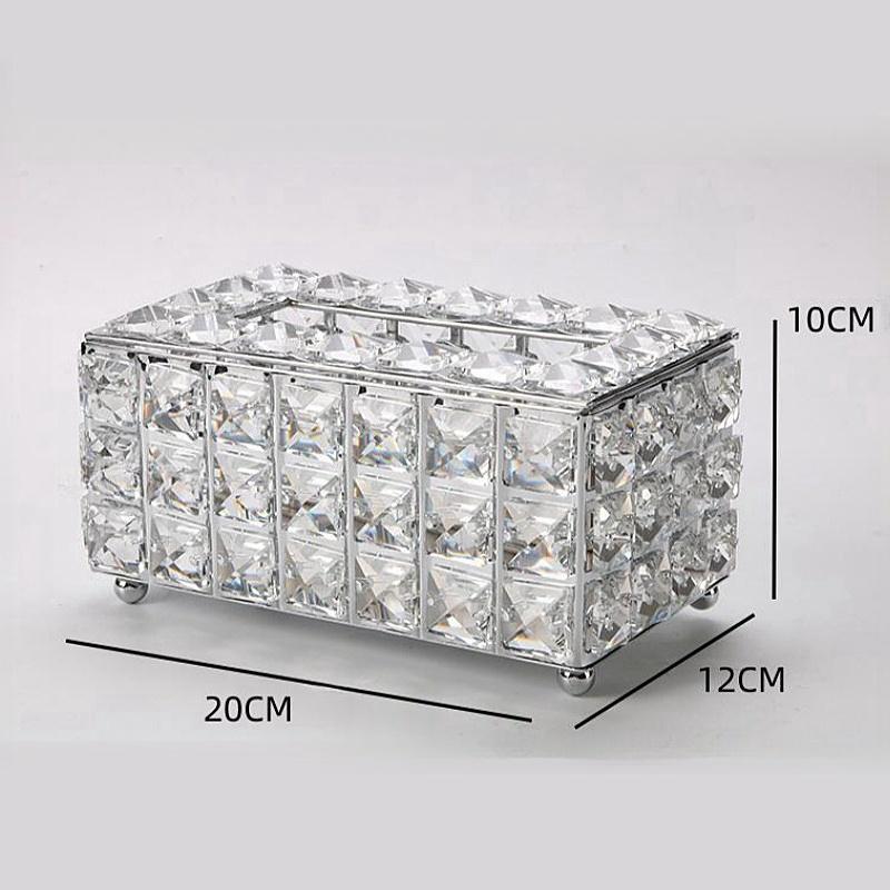 European Style Metal+crystal Tissue Box with Removable Tissues Suitable for Home Living Room Bedroom Bathroom Hotel Room