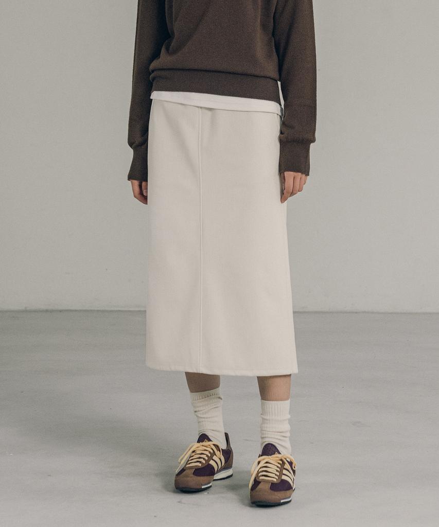 Siyajyu Sist9044 Relaxed Elastic Skirt_Cream