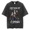 T-shirt Vintage Lavé Système de A Down Toxicity Pochette d'Album Musical