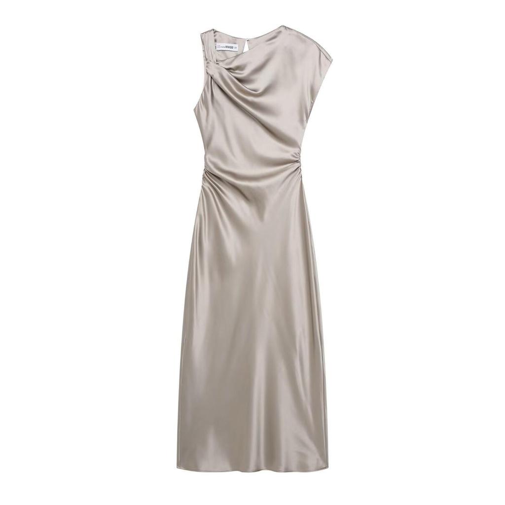 TAOP&ZA Spring/Summer Women's Pleated Asymmetrical Dress 2248748