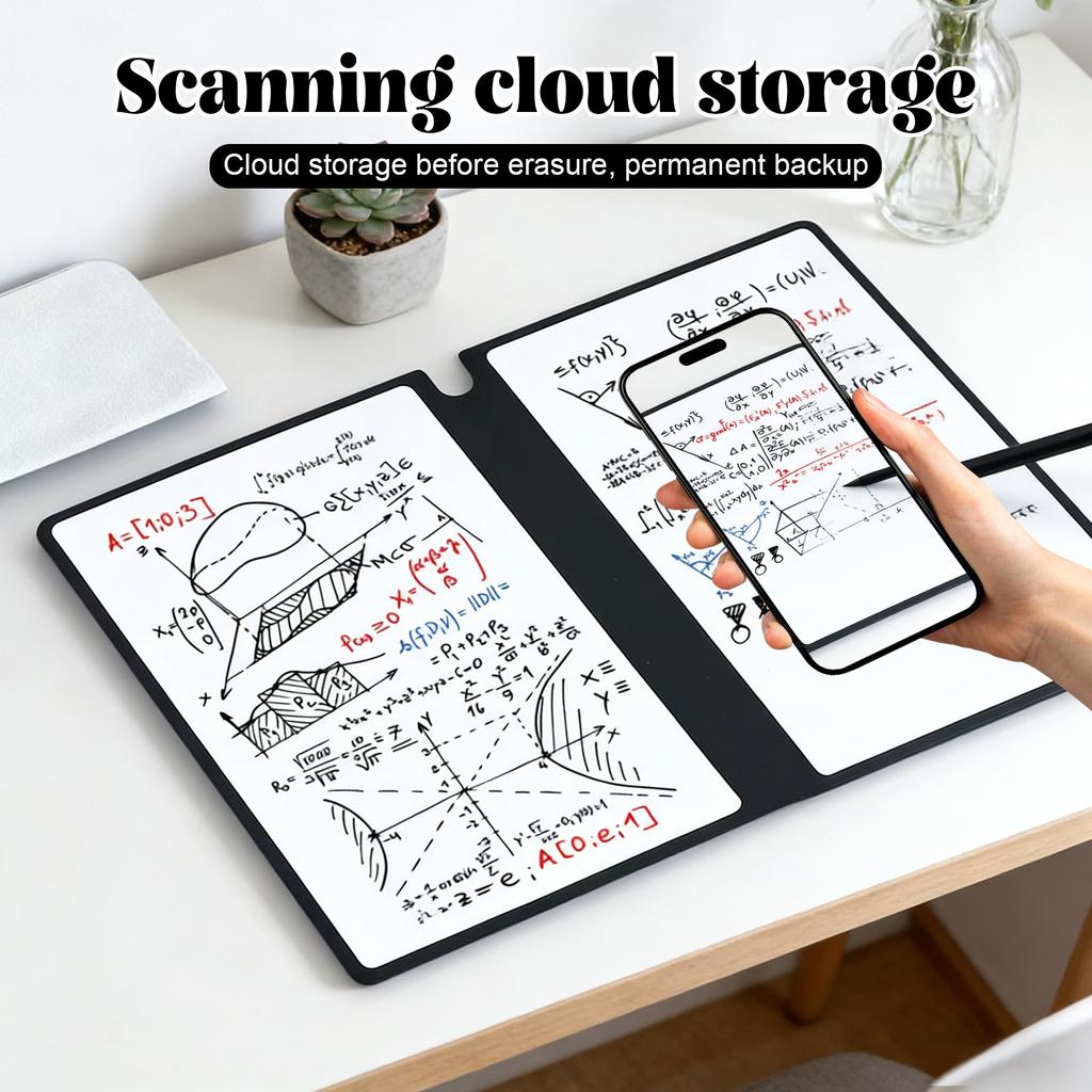 Reusable Whiteboard Notebook, A5 Erasable Smart Notebook, Portable Sketchbook With Wipe Cloth And Writing Pen For Students Kids Teacher 5ml