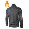 Men's Textured Jacquard Hooded Jacket - Thickened Zip-Front Sweatshirt with Stand Collar