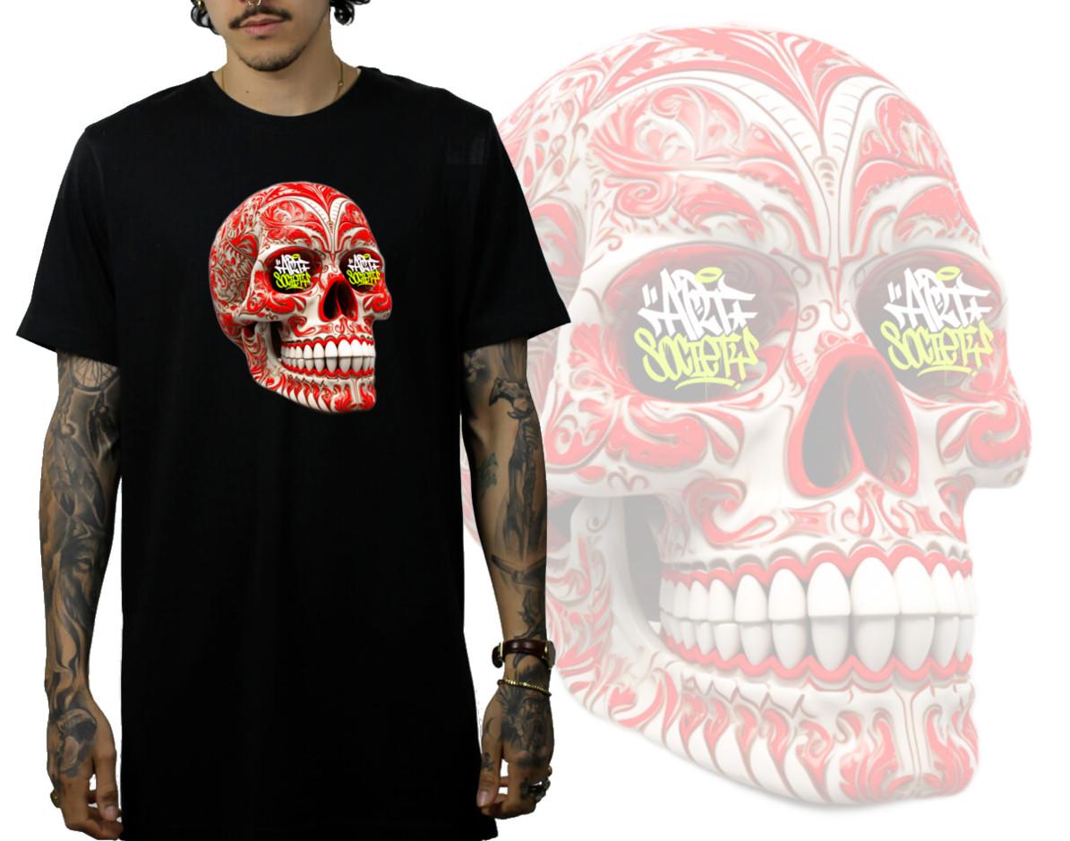 

NEW Art Society ARTBAG INK SUGAR SKULL GRAFF BLACK Tee Shirt SM-4XL MADE IN USA 5XL різнокольоровий