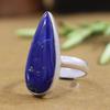 Lapis Lazuli Long Pear Ring, Solid 925 Sterling Silver Ring, Handmade Ring, Designer Ring, Anniversary Ring, Unisex Gift