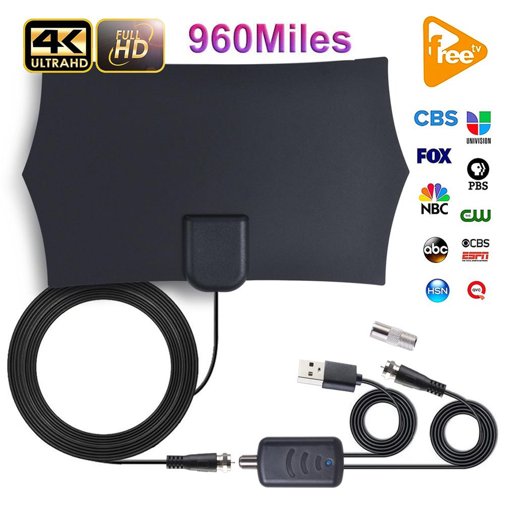 4K Digital HDTV Aerial Indoor Amplified Antenna 960 Miles Range with