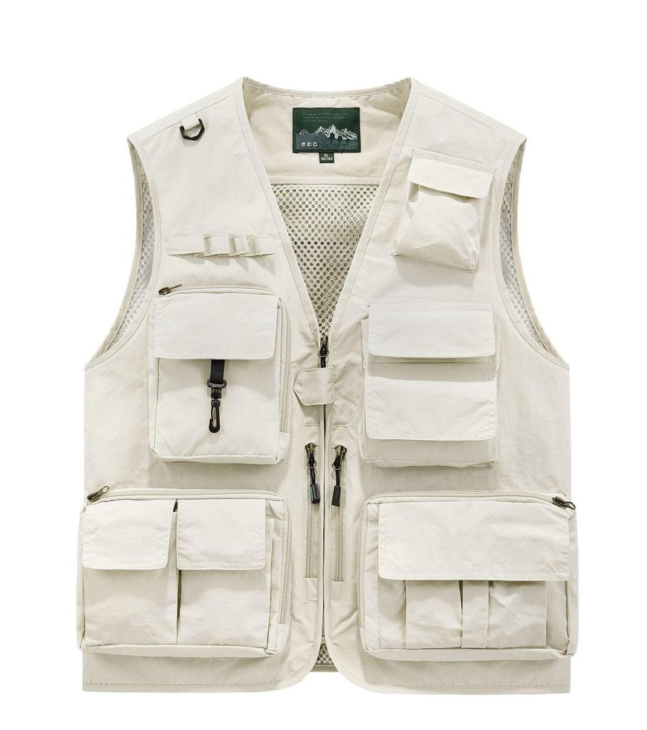 Men's Quick-Dry Multi-Pocket Vest for Fishing, Outdoor Work, Photography, and More - Plus Size Available
