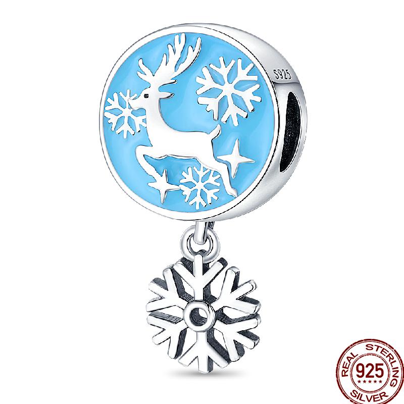 Copper Copper Snowman Gingerbread Santa Claus Ornaments Beads Suitable For 3Mm Original Bracelet Diy Jewelry