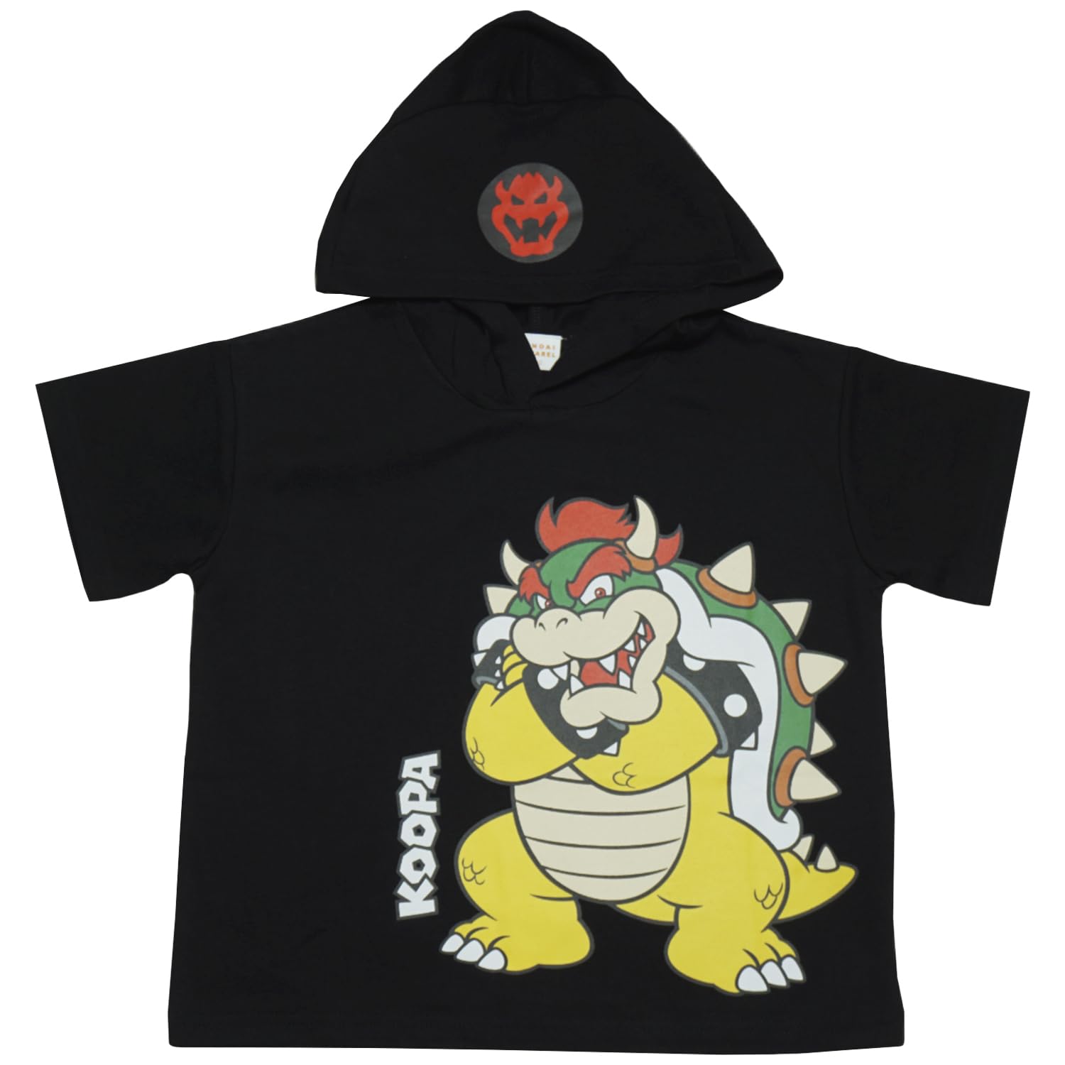 2026 Summer Collection Super Mario Bowser Hooded Super Mario Nintendo Black 110cm [Bandai] Short-Sleeve T-Shirt чёрный