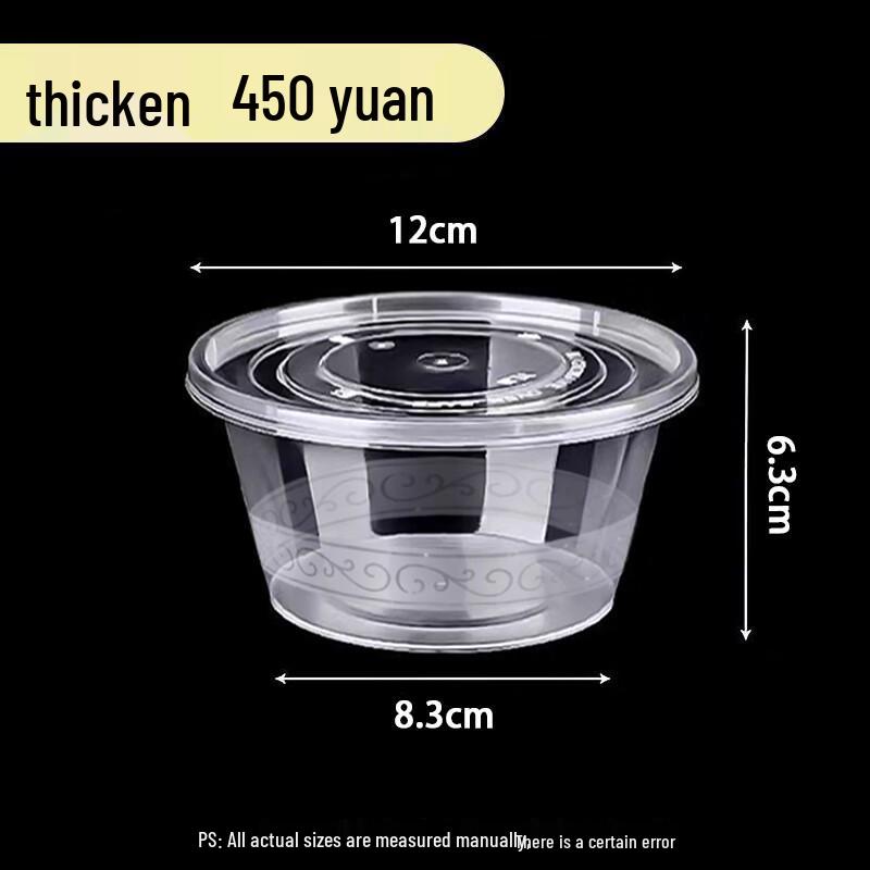 Disposable Round Thickened Plastic Meal Box with Lid