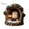 Festive Atmosphere Decorations Forest Animal Ornament, 2D Flat Woodland Acrylic Christmas Home Party Hanging Supplies Decoration for Tree, Holiday