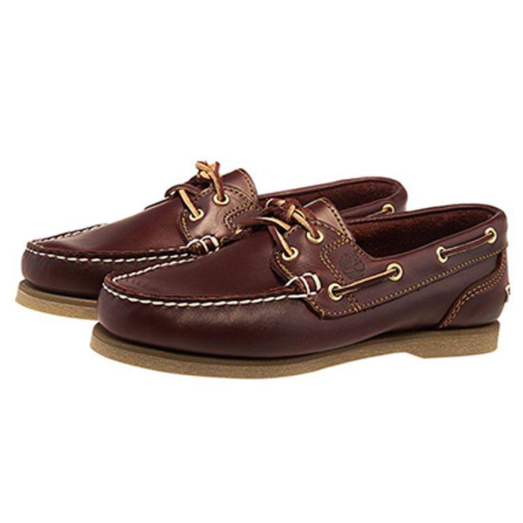 Timberland Top Layer Cowhide Slip-Resistant Durable Low-Top Boat Shoes Women Sneakers Brown 72333W