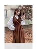 Women's Corduroy Vest & Dress Set: Spring/Autumn Sweet Long Sleeve Shirt Two-Piece Collection