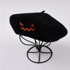 Vintage Plain Beret Cap For Women  French Artist  Chapeau Femme Wool Winter  Hats Solid Color Halloween Embroidery Pumpkin Hat