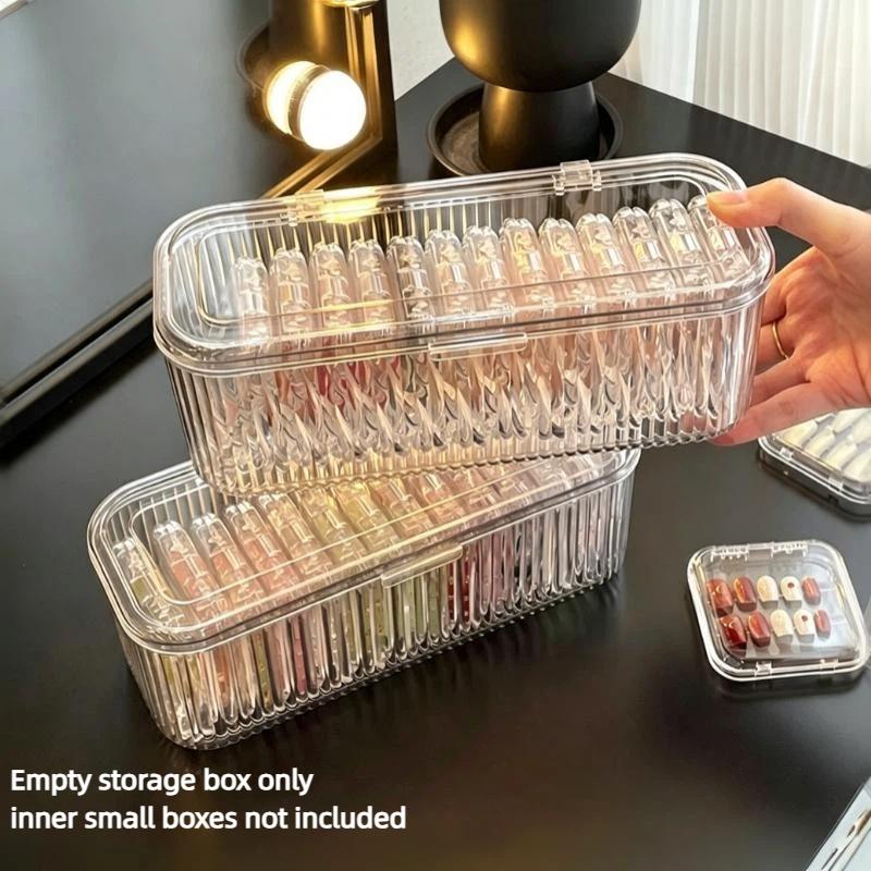 Clear Lipstick Nail Polish Storage Box Large Capacity Multi-functional Organizer for Home Travel Small Items