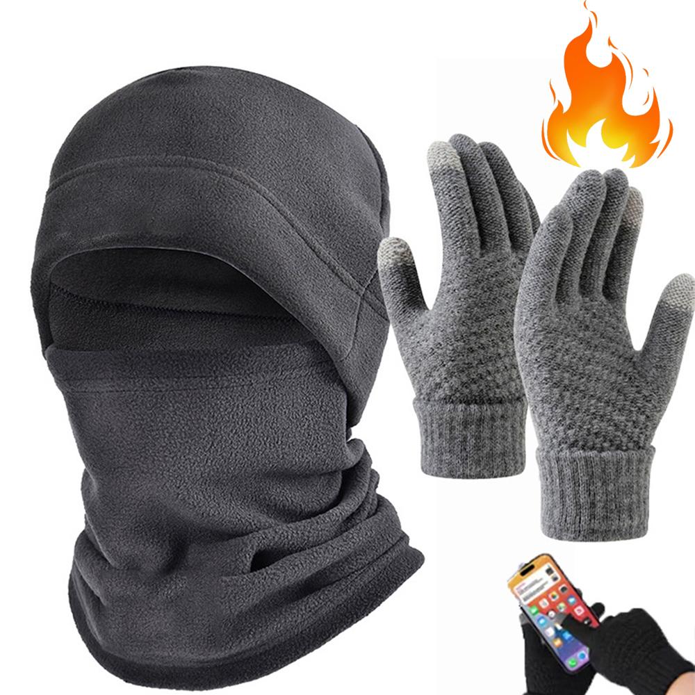 Balaclava Hat Men Breathable Full Face Mask with Scarves and Touch Screen Gloves Sport Hiking Camping Outdoor Ski Cycling Cap