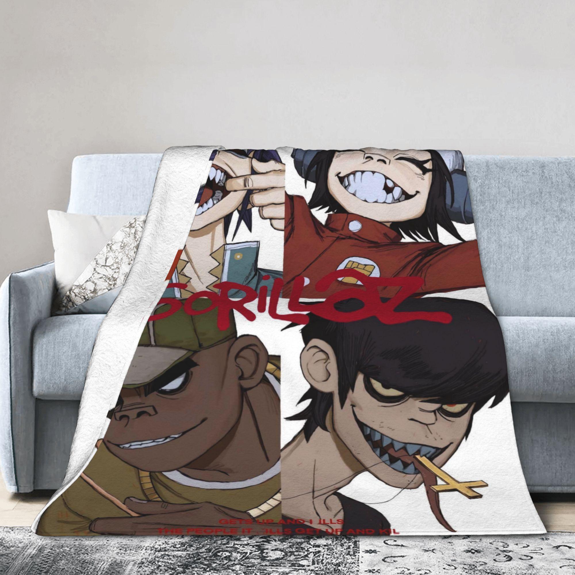

Music Band G-Gorillaz Soft Blankets Girls Boys Plush Throw Blanket Novelty Outdoor Flannel Bedspread Sofa Bed Cover 30x40in