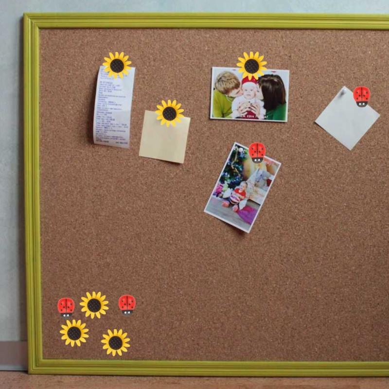 30Pcs Pinos de pressão de flor Lady Bird Pushpin com estojo Pinos de polegar decorativos Pinos de mapa Quadro de avisos de cortiça para escritório escolar