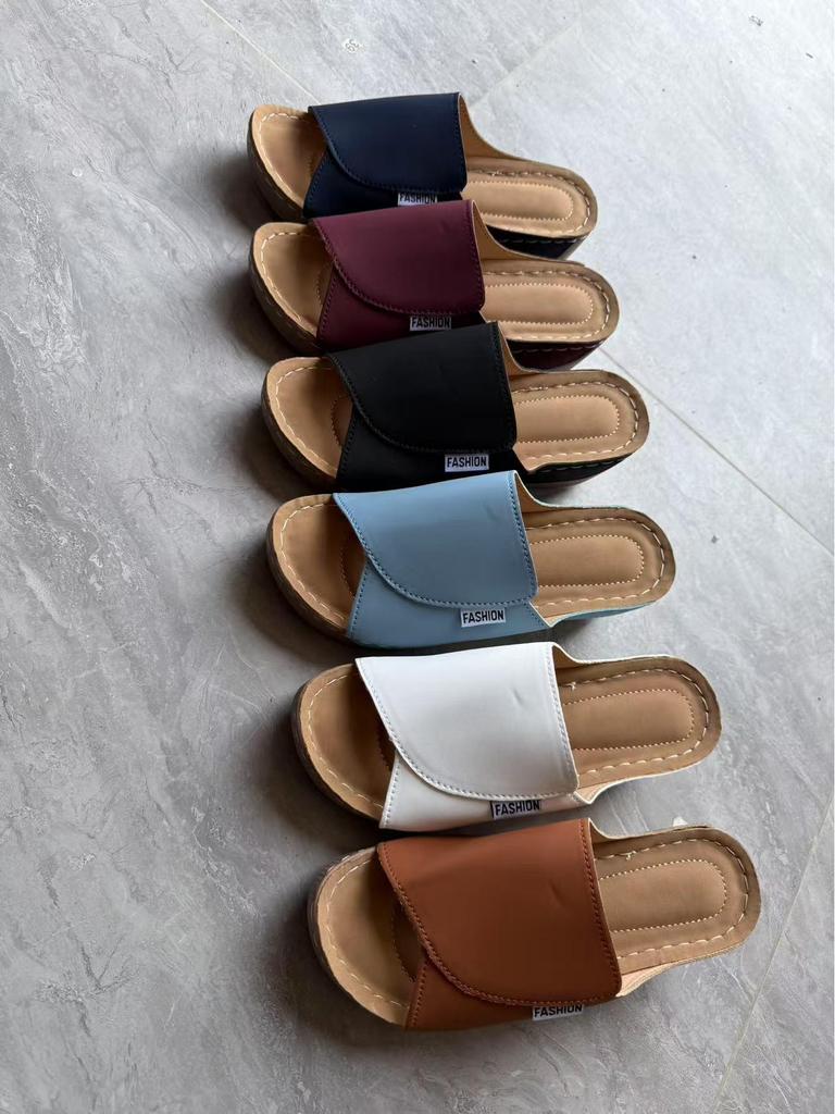 Plus Size 43 Wedge Heel Peep Toe Sandals - Thick Sole One-Strap Open Toe Summer Beach Shoes 2025