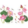 Decal Wall Sticker Bedroom Living Room Office Chinese Style Decoration Dragonfly Fresh Lotus Sticker Wall Decor