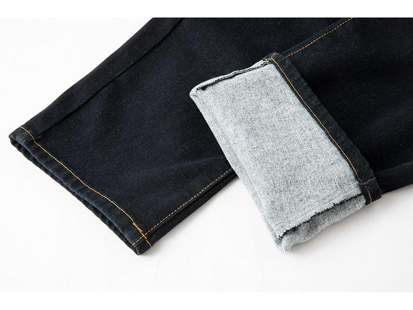 Women's Fleece-Lined Elastic Waist Denim Pants, Curved Loose Fit, Stretchy & Drapey, Autumn/Winter 2025.