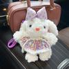 Sweet drooping ear rabbit plush bunny keychain cute cartoon dress rabbit bag pendant creative car keychain gift