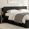 Headboard Cabinet with Storage Black Wood Based Material