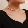 European and American Ethnic Style Color Five-pointed Star Love Hand-woven Beaded Imitation Pearl Necklace Choker