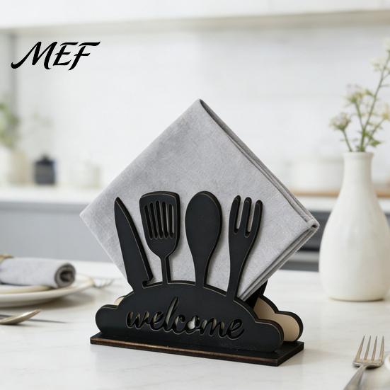 Rustic Wooden Napkin Organizer Holder, Free Standing Paper Dispenser, Modern Exquisite Holder for Home Stand Dining Table Coffee Bar Farmhouse