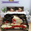 3pcs Anime Geisha Comforter Set with One Quilt Cover and Two Pillowcases (No Core), Bedroom Decor - Perfect Gift for Anime Lovers - Polyester Fabric -