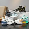 2025 autumn new boys' sports shoes mesh breathable rotating buckle sports shoes medium and older children's running casual shoes