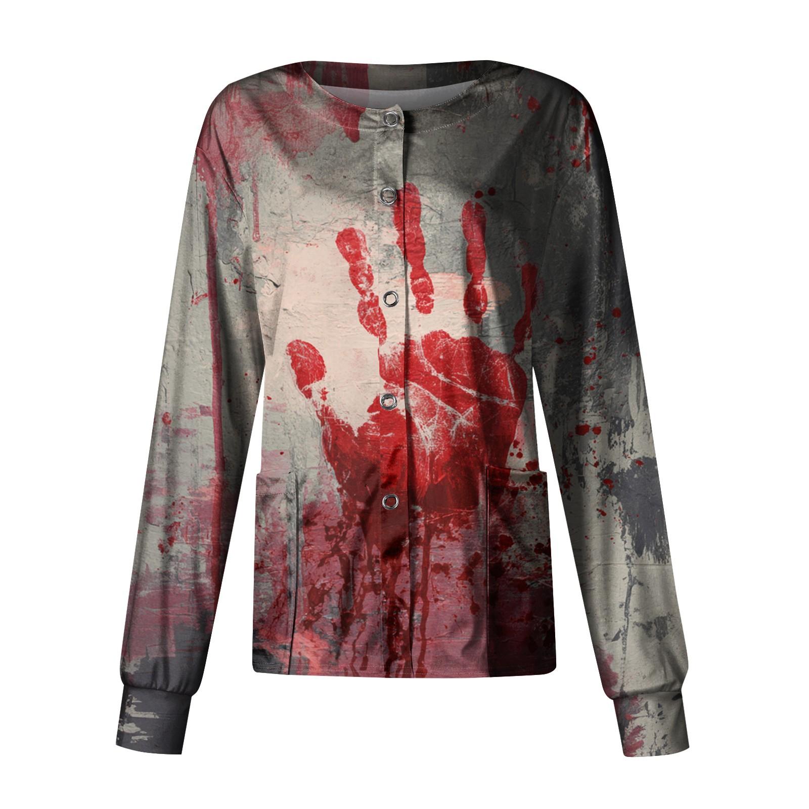 

Женский повседневный однобортный топ с длинным рукавом и принтом Dry-nurse XXL винный