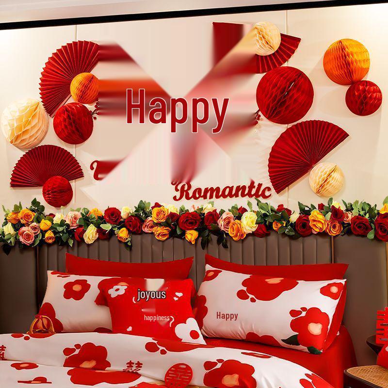 Wedding Room Decoration Set: Bride & Groom's Bedroom Double Happiness Wall Stickers