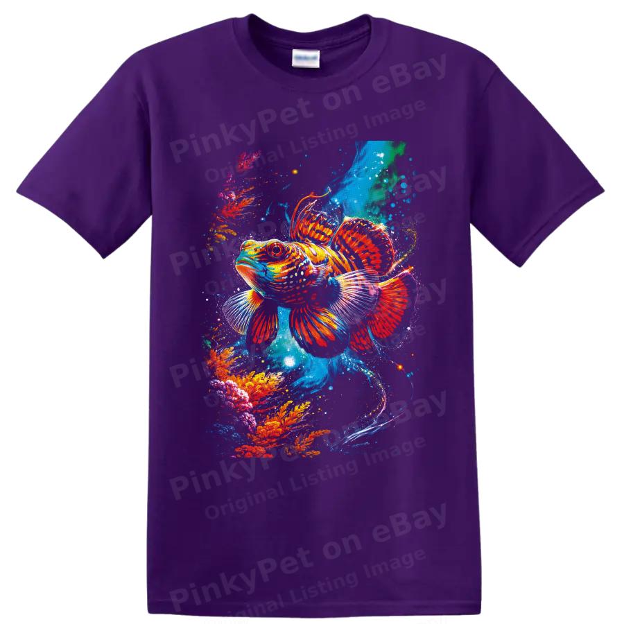 Tropical Fish T Shirt Colorful Coral Reef Ocean Art Graphic Tee Gift for Divers