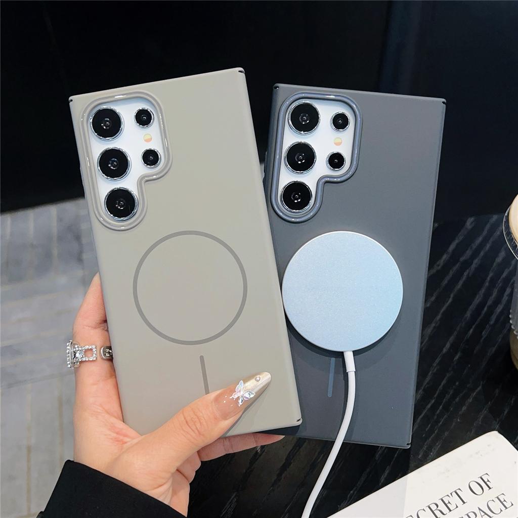 Samsung S25edge Soft and Thin Circle Magnetic Suction Phone Case S24 Ultra Skin Sensitive Magnetic Suction Protective Case