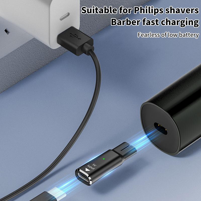 Philips Tıraş Makinesi Şarj Konnektörü İçin 5V/4.3V/8V/15V Usb-C Adaptörü Göstergeli Tip-C Saç Kesme Makinesi Şarj Adaptörü