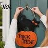 Black Cat Pumpkin Plaque Halloween Wooden Door Sign, And Plaque, Rustic Sign Farmhouse Wall Hanging Decor for Holiday Party Indoor Outdoor Art